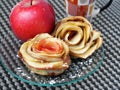 Home cooking Ã¢â¬â rose-shaped apple tarts Royalty Free Stock Photo